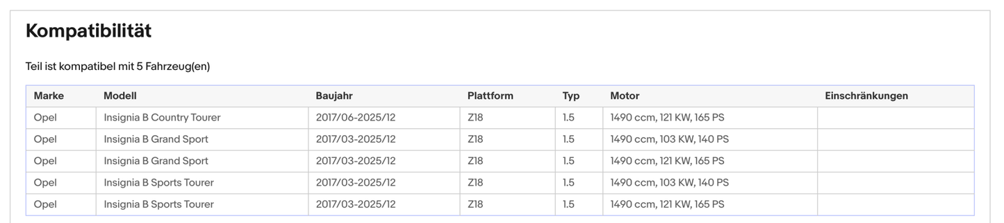 Katalysator für Opel Insignia B, 1.5 103/121kW, Euro 6 - KatDoc