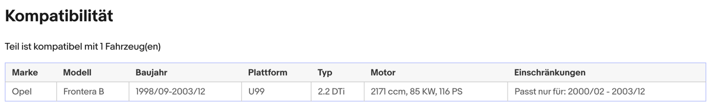 Katalysator für Opel Frontera B, 2.2 DTI, 85kW, Euro 3 - KatDoc
