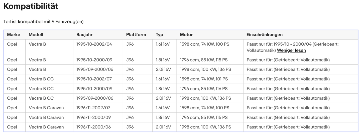 Katalysator für Opel Vectra B, 1.6/1.8/2.0 i 16V, 74/85/100kW, Euro 1&2 - KatDoc