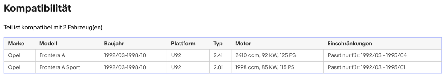 Katalysator für Opel Frontera A, 2.0/2.4, 85/92kW, Euro 1&2 - KatDoc