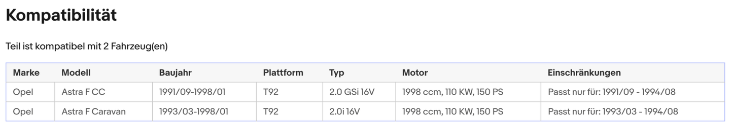 Katalysator für Opel Astra F, 2.0, 16V/GSI, 110kW, Euro 1&2 - KatDoc