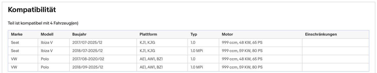 Katalysator für Seat Ibiza, VW Polo, 1.0, MPi, 48/59kW, Euro 6 - KatDoc