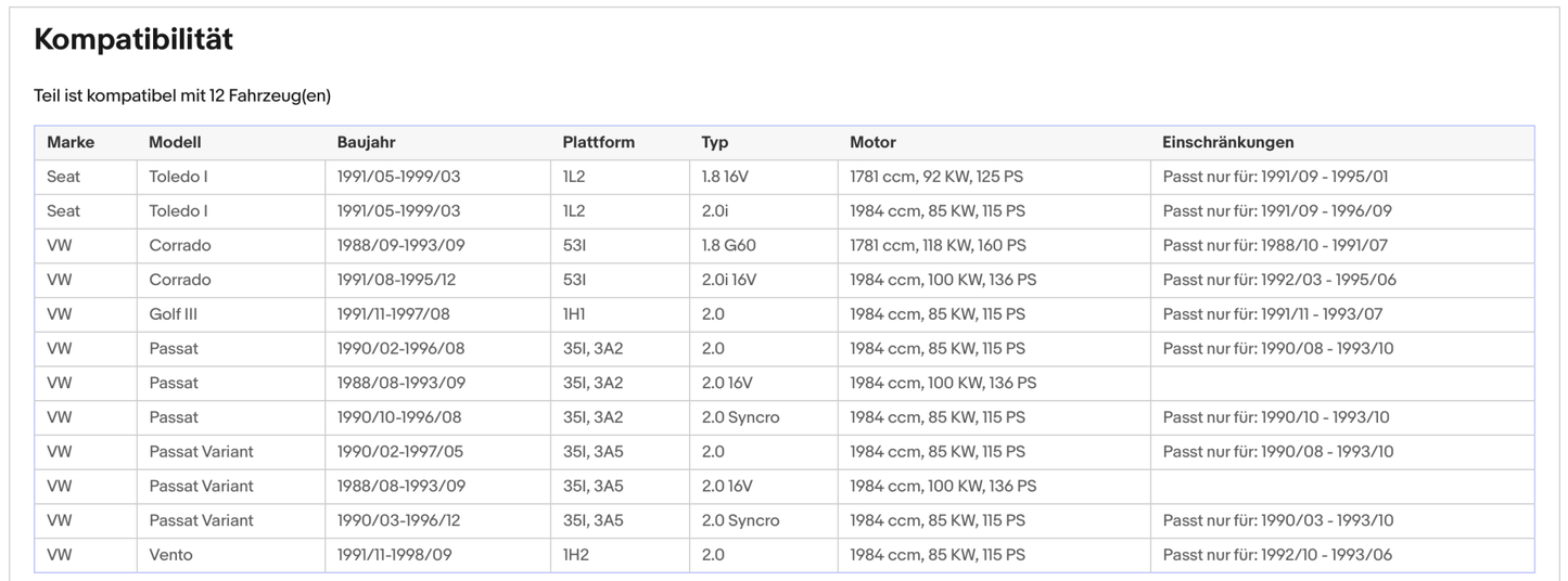 Katalysator Seat Toledo, VW Vento/Passat/Golf 3/Corrado G60, 1.8/2.0, Euro 1&2 - KatDoc