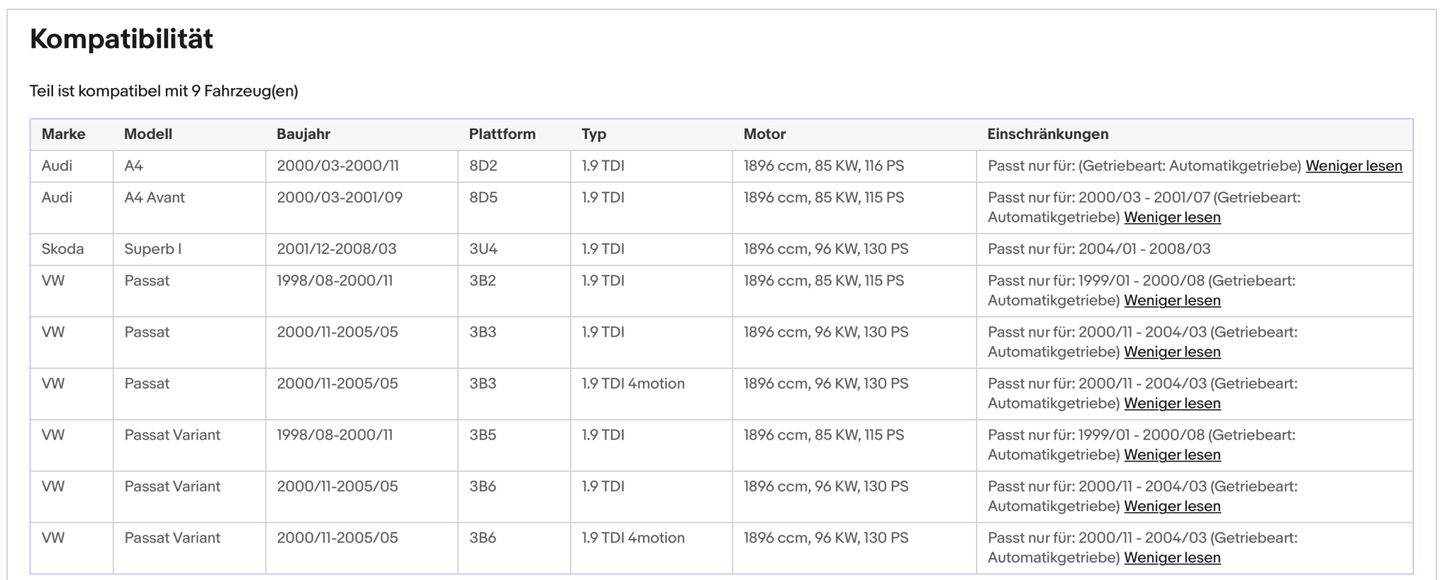 Katalysator für Audi A4, Skoda Superb, VW Passat B5, 1.9 TDI, 85/96kW, Euro 3 - KatDoc