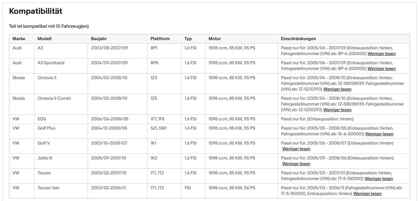 Katalysator Audi A3, Skoda Octavia, VW Touran/Jetta/Golf 5/Eos, 1.6, Euro 4 - KatDoc