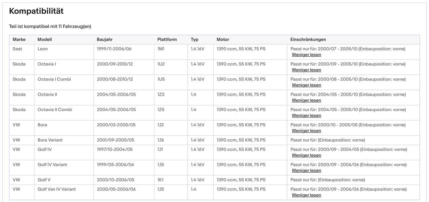 Katalysator für Seat Leon, Skoda Octavia, VW Golf 4/5/Bora, 1.4, 55kW, Euro 4 - KatDoc