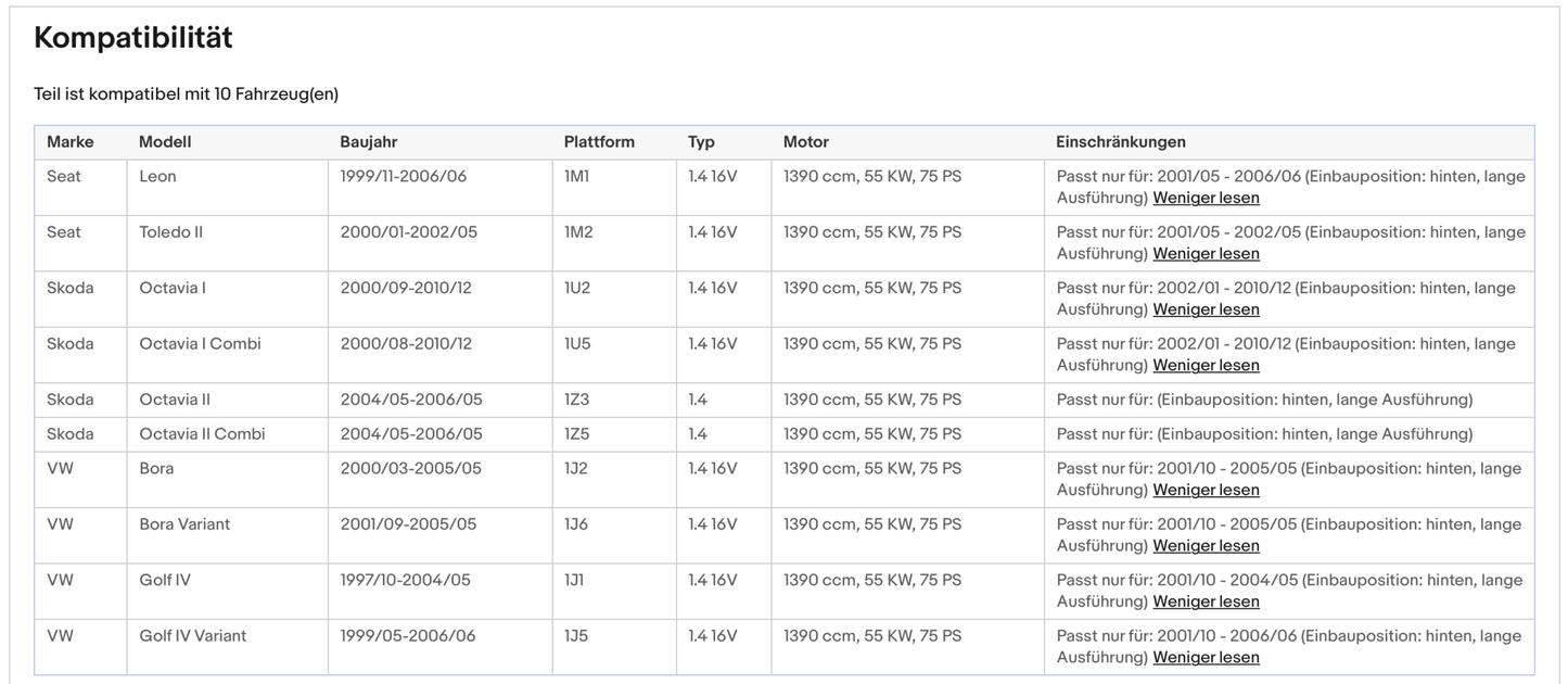 Katalysator Seat Leon/Toledo, Skoda Octavia, VW Golf 4/Bora, 1.4, 55kW, Euro 4 - KatDoc