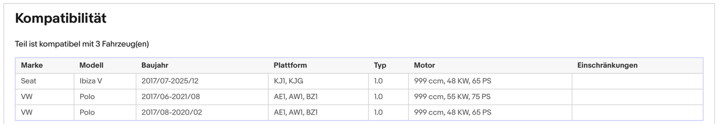 Katalysator für Seat Ibiza 5, VW Polo 6, 1.0, 44/48/55kW, Euro 6 - KatDoc