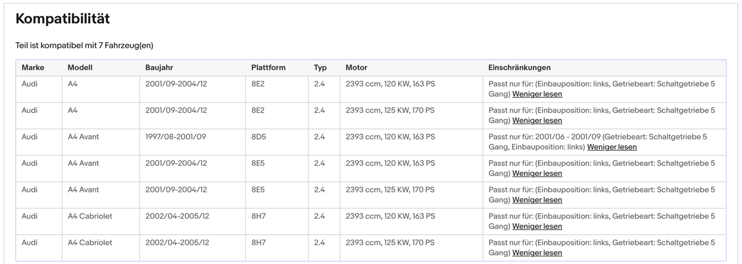 Katalysator für Audi A4 B6, 2.4, 120/125kW, links, Euro 4 - KatDoc