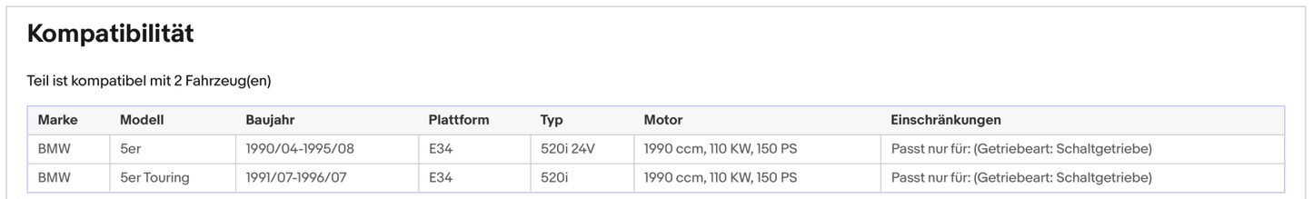 Katalysator BMW 5er E34 520i, 24V, 2.0, 110kW, Euro 1&2 - KatDoc