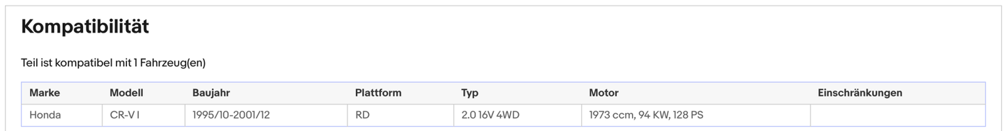 Katalysator Honda CR - V I, 2.0 16V, 4WD, 94kW, Euro 1&2 - KatDoc