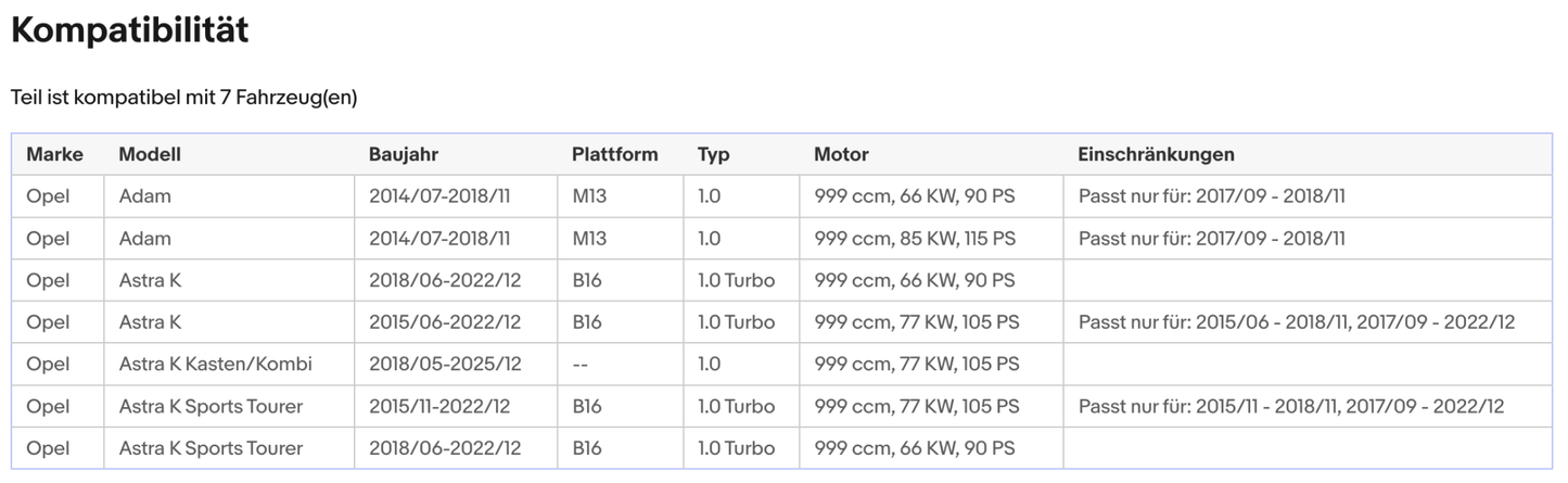 Katalysator für Opel Adam, Astra K, Corsa E, 1.0 66/77/85kW, Euro 6 - KatDoc