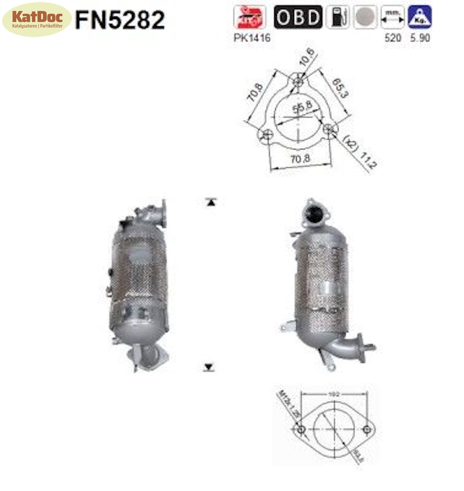 Ruß - Partikelfilter Hyundai Tucson, Kia Sorento/Sportage, 2.0/2.2 CRDi, Euro 6 - KatDoc