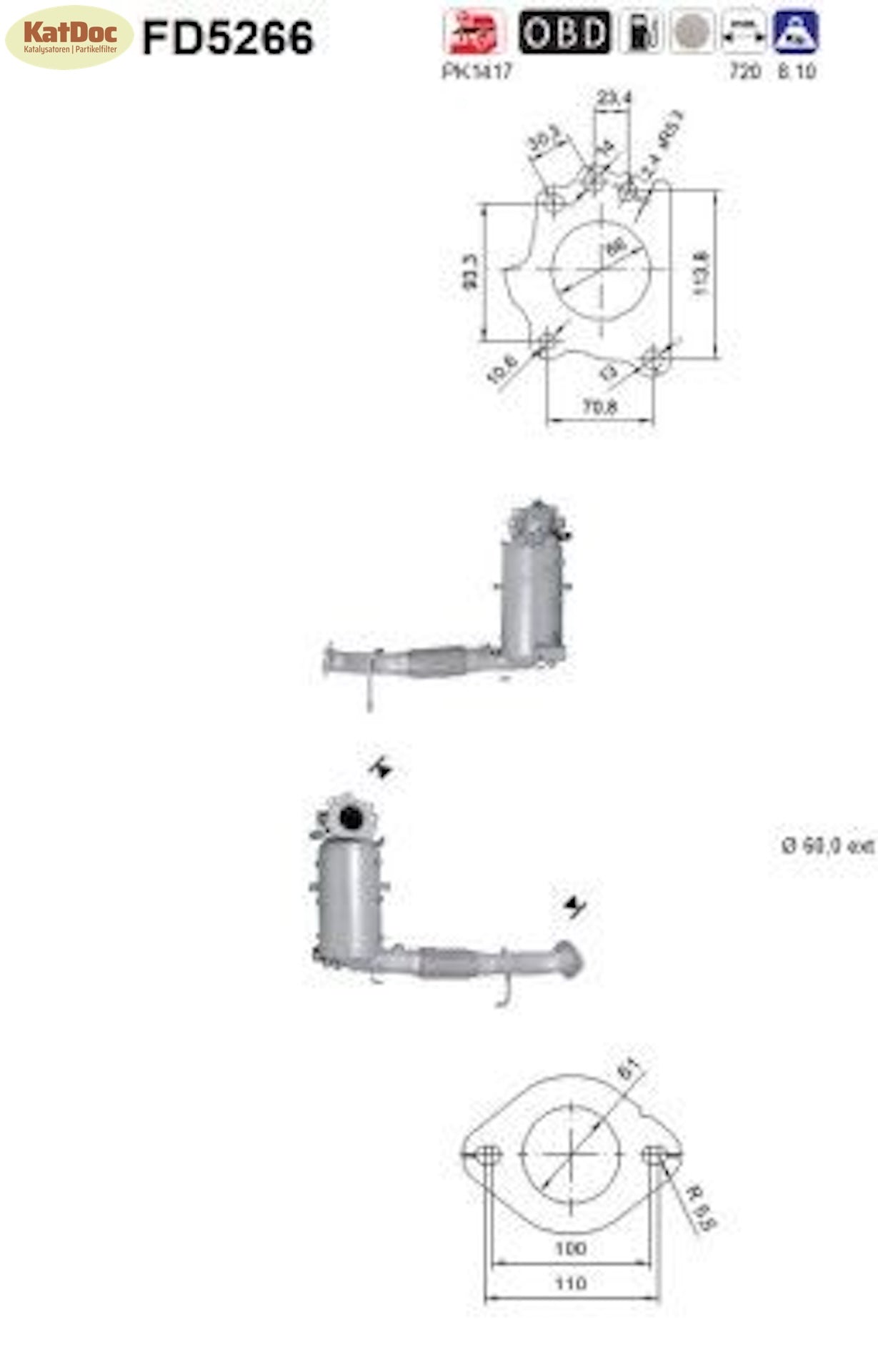 Ruß - Partikelfilter Mazda 3/6/CX - 5/Van SKYACTIV - D, 2.2D, 110/129kW, Euro 6 - KatDoc