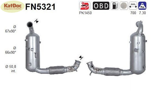 Ruß - Partikelfilter für Ford Fiesta/Transit Courier B460, 1.5 TDCi , Euro 6 - KatDoc