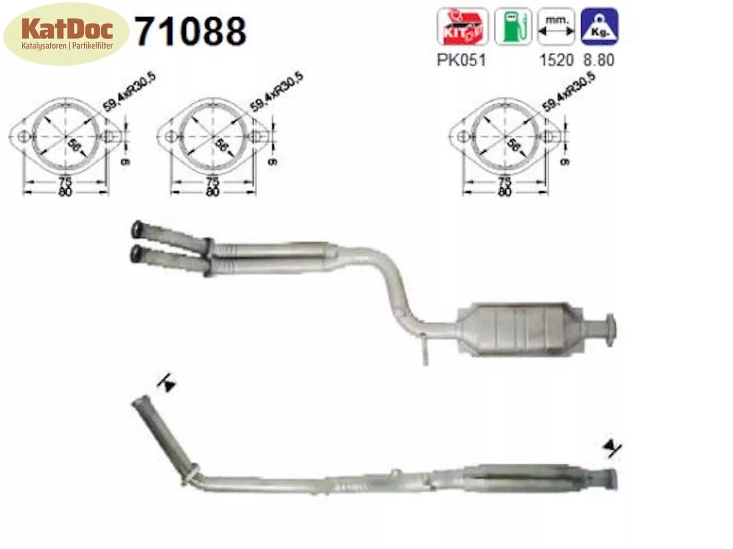 Katalysator für Mercedes 123 (C123), 124 (C124/W124/S124, G - Klasse (W463) Euro1&2 - KatDoc