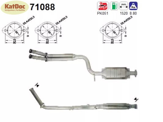 Katalysator für Mercedes 123 (C123), 124 (C124/W124/S124, G - Klasse (W463) Euro1&2 - KatDoc