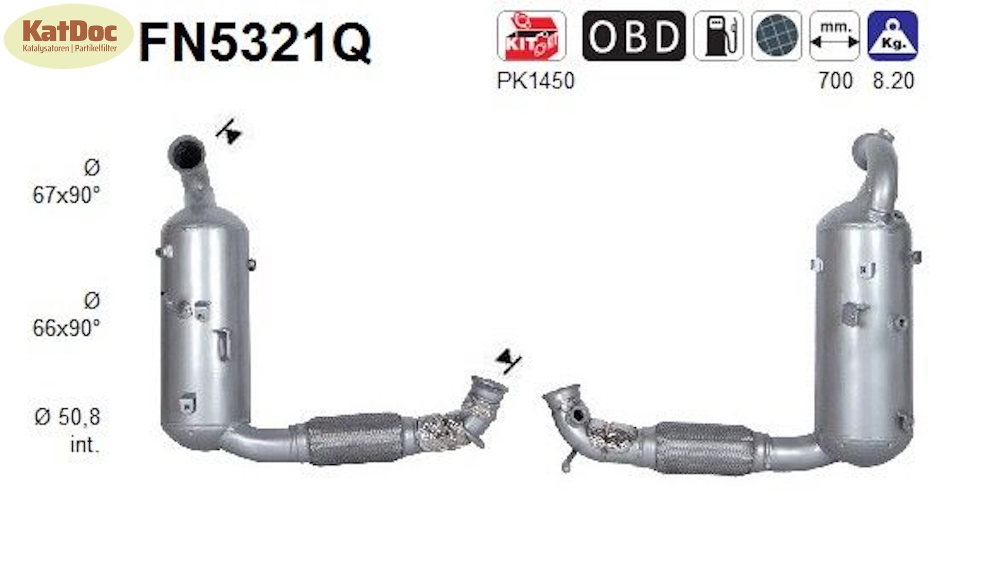 Ruß - Partikelfilter Ford Fiesta/Transit Courier B460, 1.5 TDCi, Silizium,Euro 6 - KatDoc