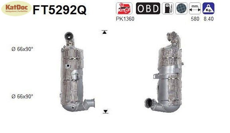 Ruß - Partikelfilter für Citroen, DS, Opel, Peugeot, Toyota, 1.5,Silizium,Euro 6 - KatDoc