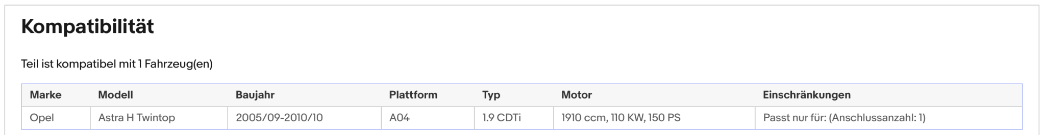 Ruß - Partikelfilter für Opel Astra H TwinTop, 1.9 CDTi, 110kW, Euro 4 - KatDoc