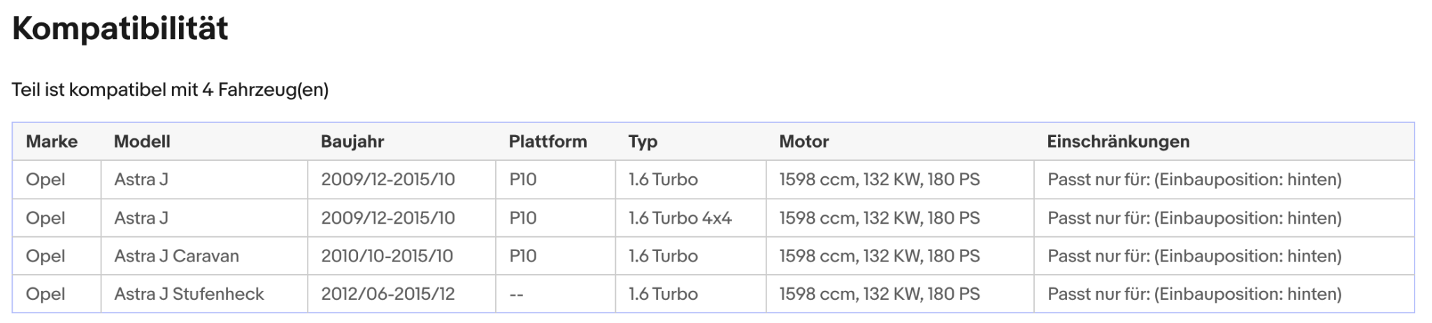 Katalysator für Opel Astra J 1.6 Turbo, 4x4, 132kW, Euro 5 - KatDoc