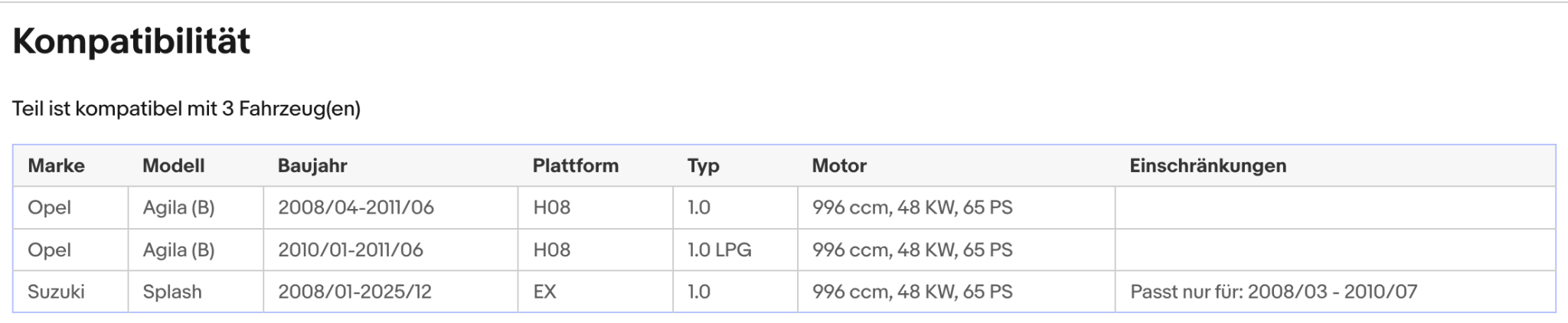 Katalysator Opel Agila B, Suzuki Alto/Splash, 1.0, 48/50kW, LPG, Euro 4 - KatDoc
