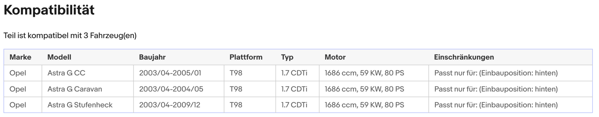 Katalysator für Opel Astra G, 1.7 CDTI, 59kW, Euro 3 - KatDoc