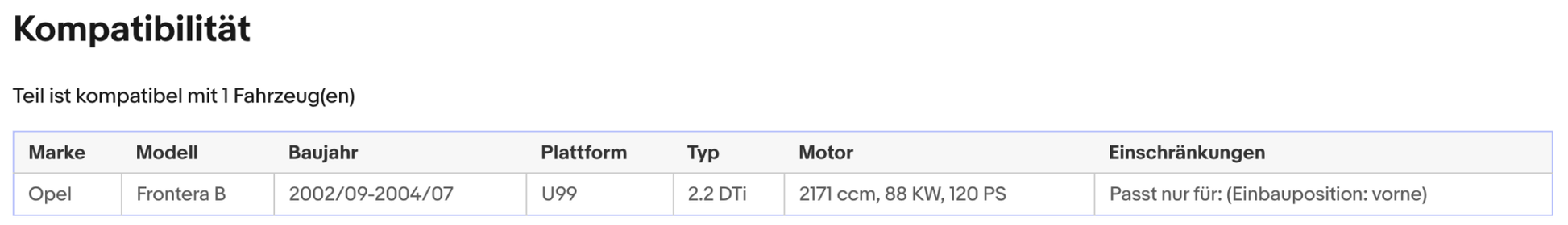 Katalysator für Opel Frontera B, 2.2 DTI, 88kW, Euro 3 - KatDoc