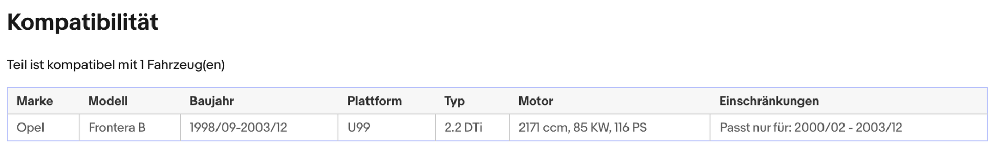 Katalysator für Opel Frontera B, 2.2 DTI, 85kW, Euro 3 - KatDoc