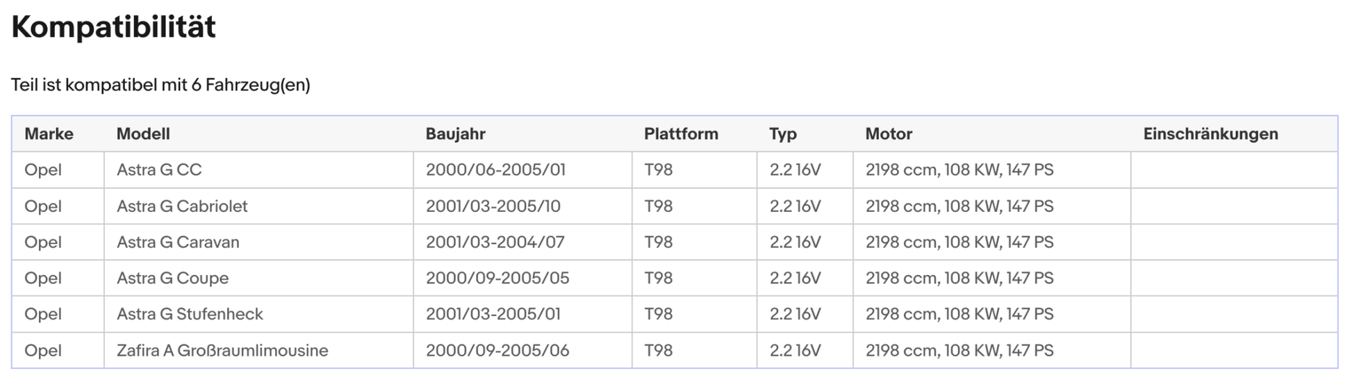 Katalysator für Opel Astra G, Zafira A, 2.2 16V 108kW, Euro 3 - KatDoc