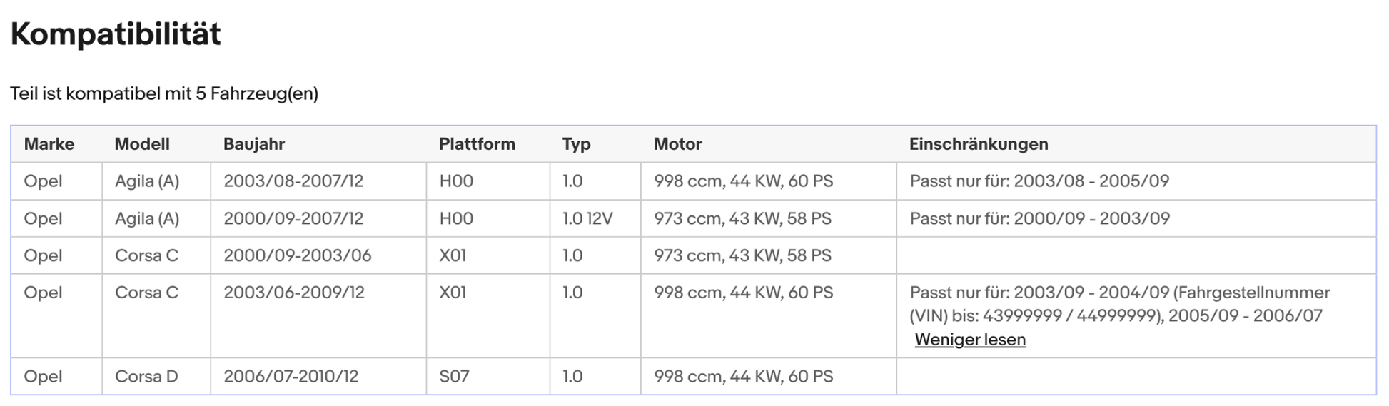 Katalysator für Opel Agila A/Corsa C/D, 1.0, 12V, 43/44kW, Euro 4 - KatDoc