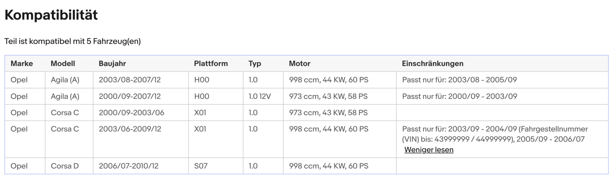 Katalysator für Opel Agila A/Corsa C/D, 1.0, 12V, 43/44kW, Euro 4 - KatDoc