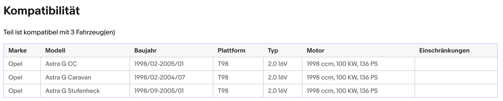 Katalysator für Opel Astra G, 2.0, 16V, 100kW, Euro 1&2 - KatDoc