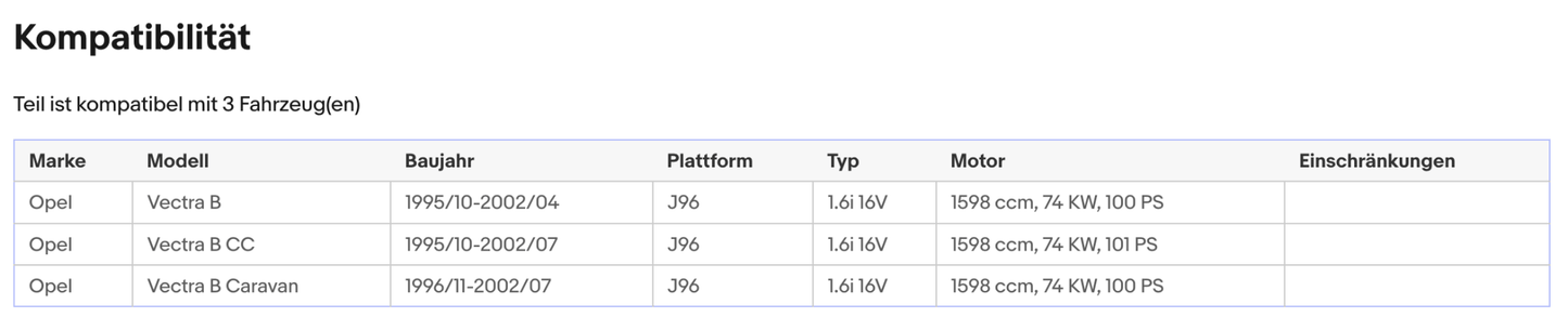 Katalysator für Opel Vectra B, 1.6 i 16V, 74kW, Euro 1&2 - KatDoc