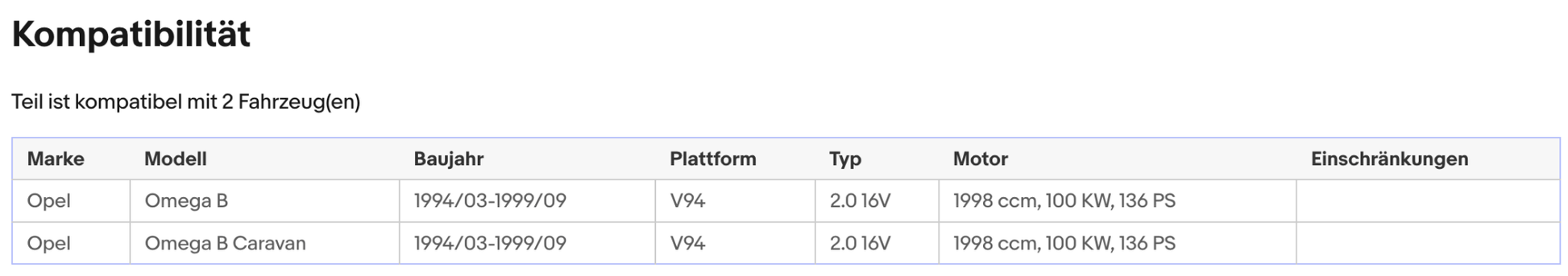Katalysator für Opel Omega B, 2.0 16V, 100kW, Euro 1&2 - KatDoc