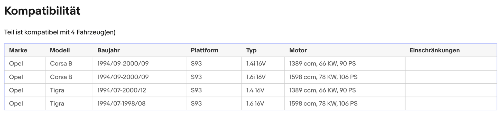Katalysator für Opel Corsa B/Tigra, 1.4/1.6, 16V, 66/78kW, Euro 1&2 - KatDoc