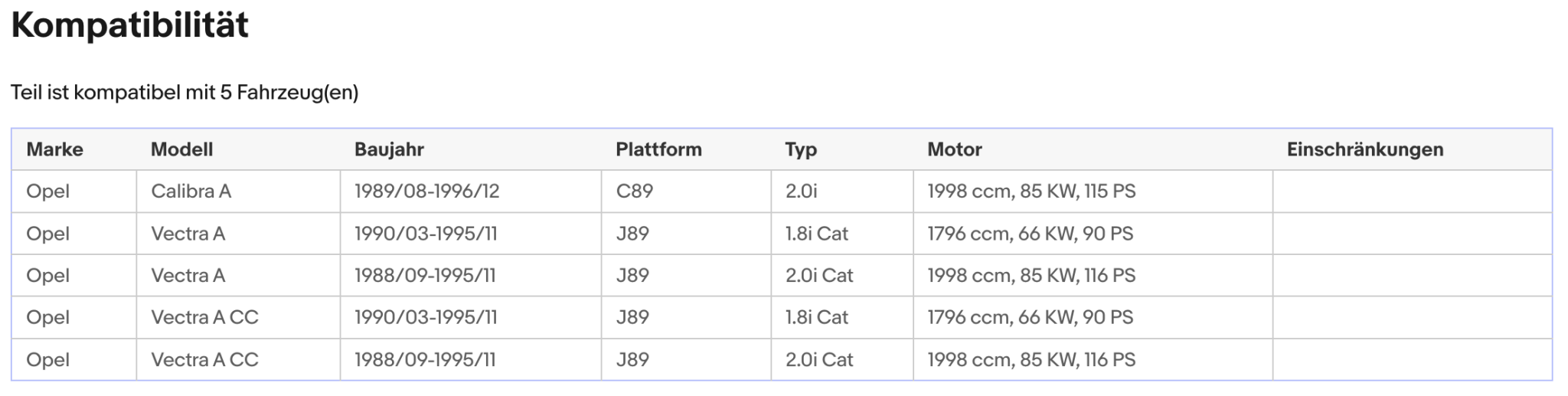 Katalysator für Opel Calibra A/Vectra A, 1.8/2.0, 66/85kW, Euro 1&2 - KatDoc