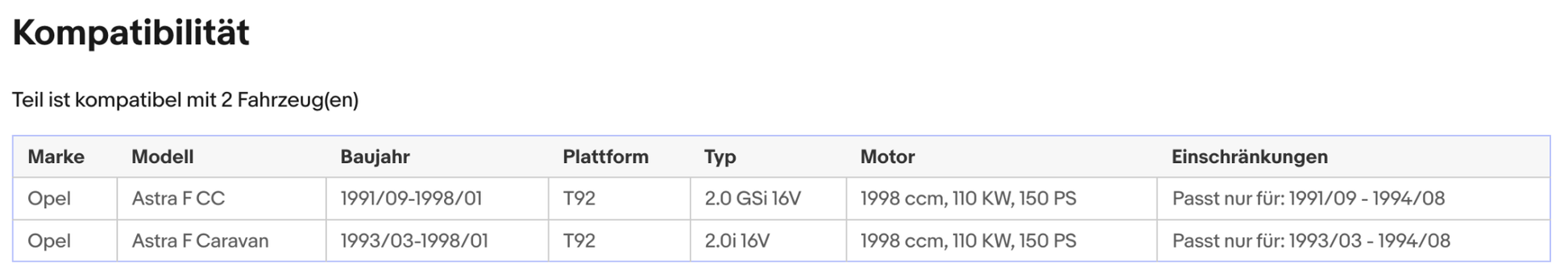 Katalysator für Opel Astra F, 2.0, 16V/GSI, 110kW, Euro 1&2 - KatDoc