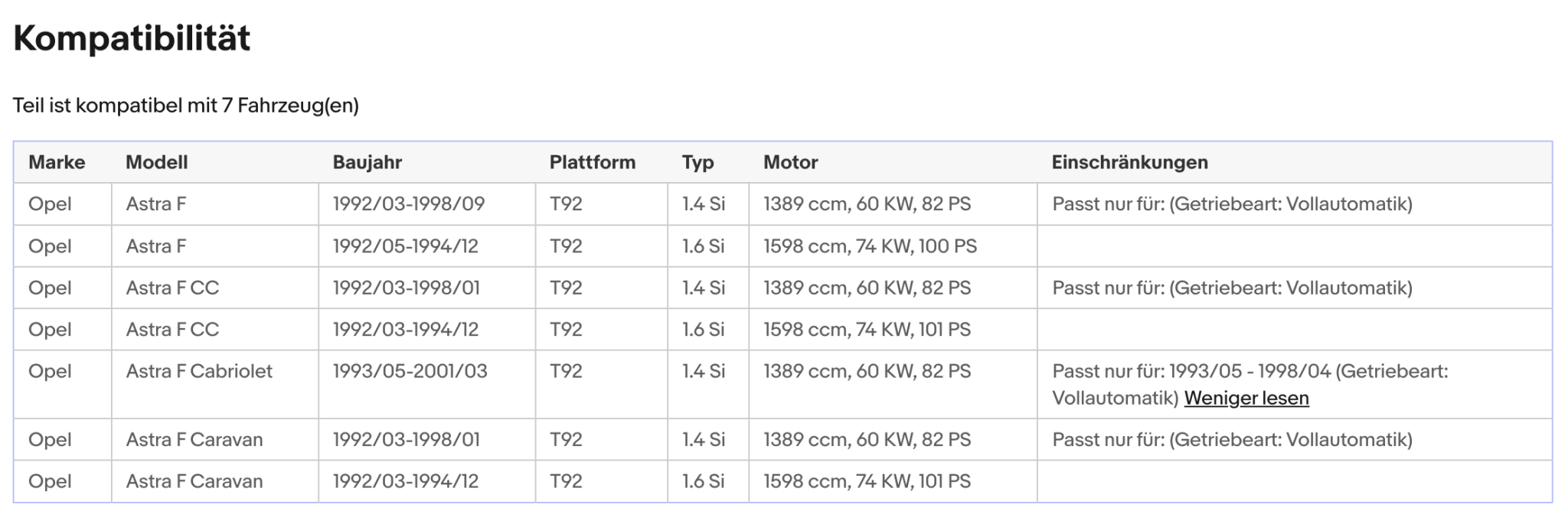 Katalysator für Opel Astra F, 1.4/1.6, 60/74kW, Euro 1&2 - KatDoc