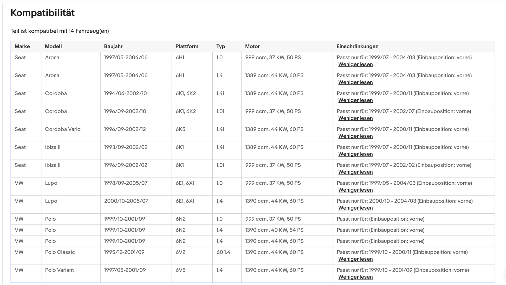 Katalysator Seat Arosa/Cordoba/Ibiza, VW Lupo/Polo,1.0/1.4,37/40/44kW, Euro 3 - KatDoc