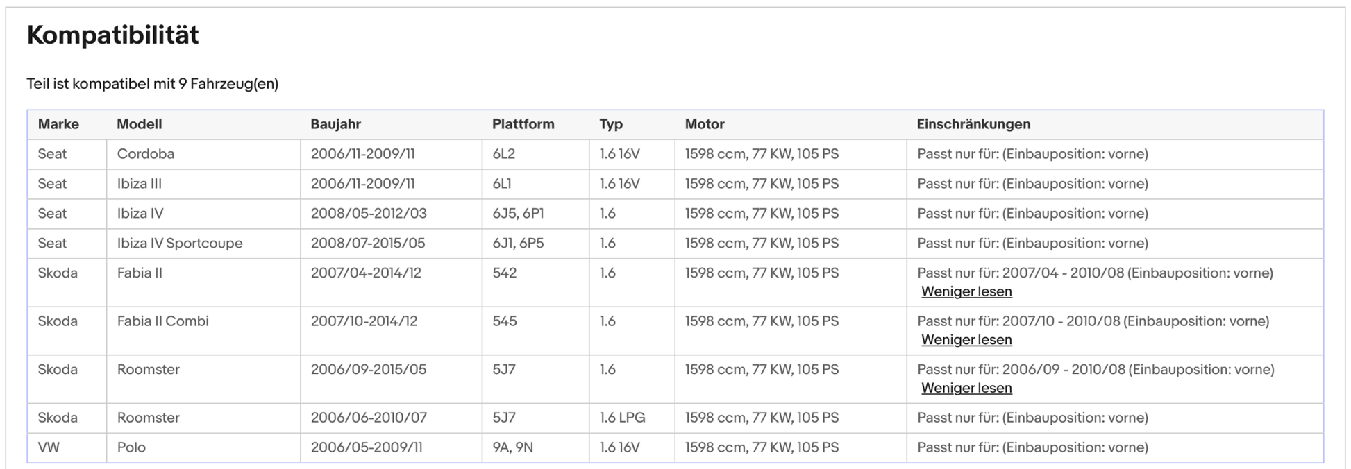 Katalysator Seat Cordoba/Ibiza,Skoda Fabia/Roomster,VW Polo, 1.6, 16V, Euro 4 - KatDoc
