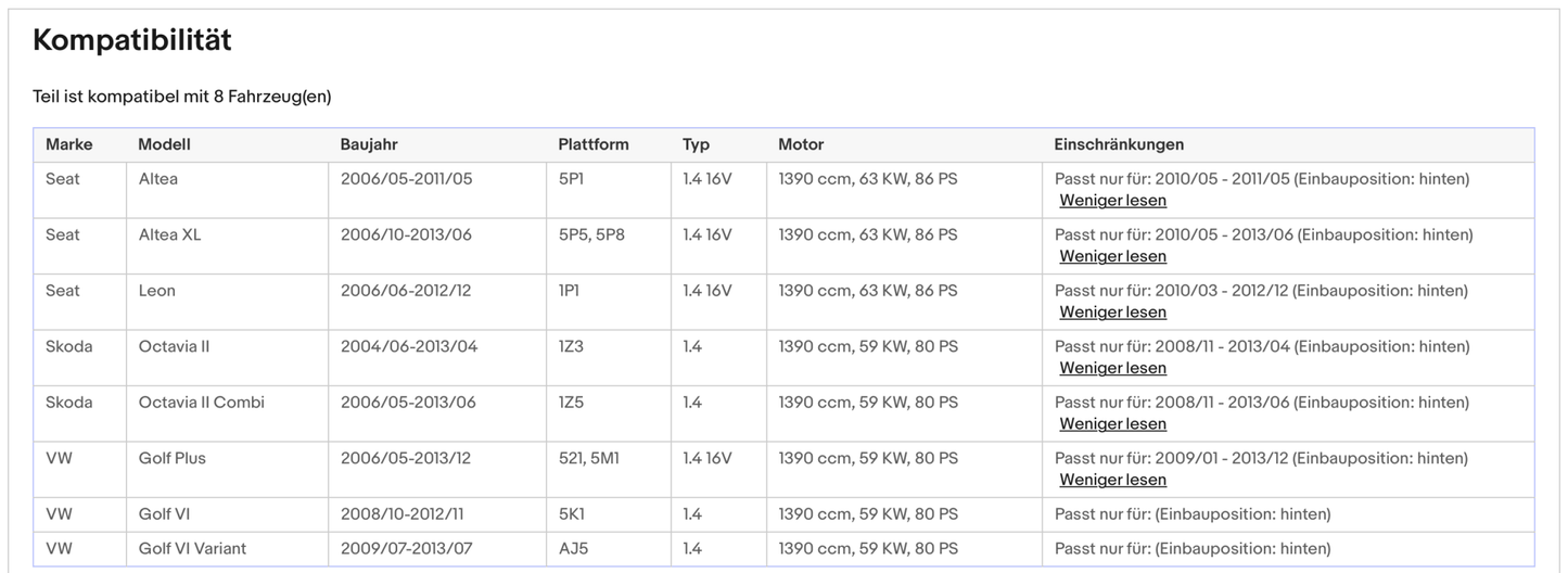 Katalysator Seat Leon/Altea, Skoda Octacia, VW Golf 4/5, 1.4, 59/63kW, Euro 5 - KatDoc