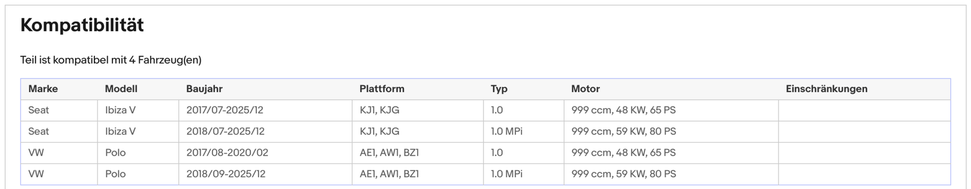 Katalysator für Seat Ibiza, VW Polo, 1.0, MPi, 48/59kW, Euro 6 - KatDoc