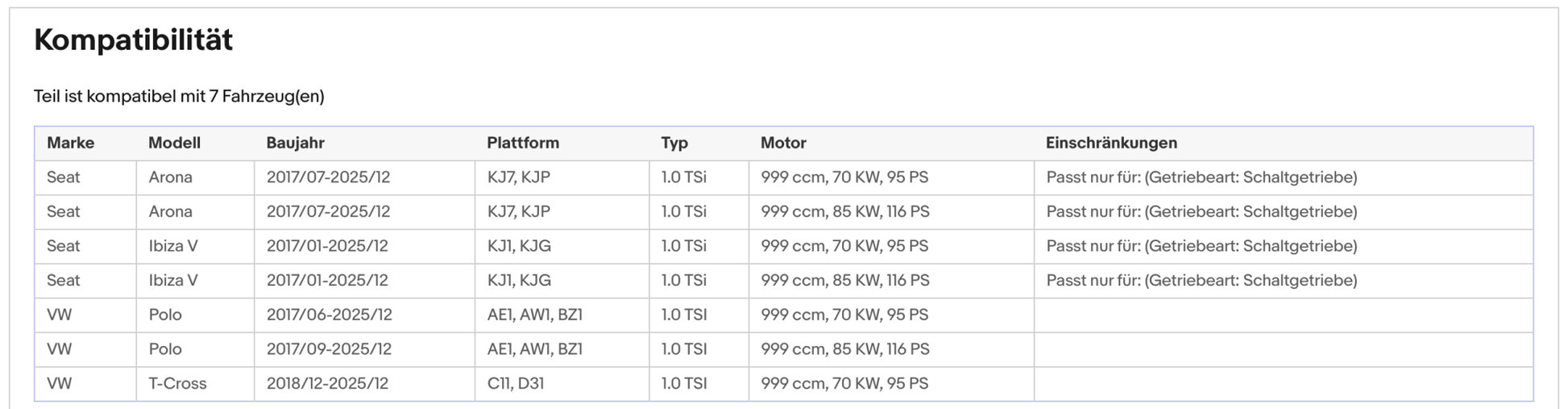Katalysator für Seat Arona/Ibiza, VW T - Cross/Polo, 1.0 TSI, 70/85kW, Euro 6 - KatDoc
