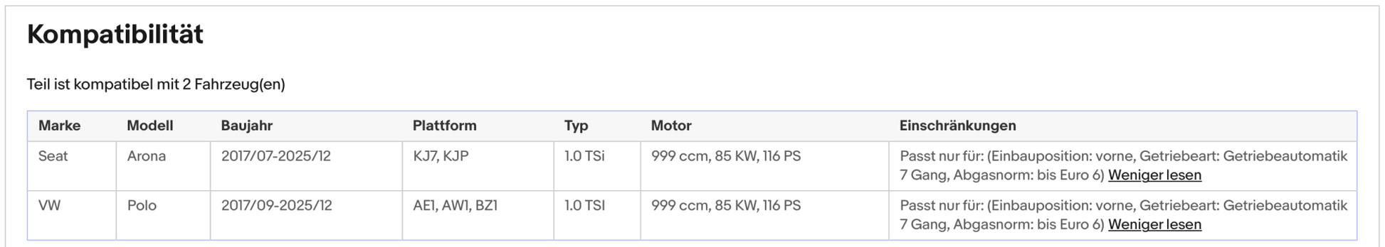 Katalysator für Seat Arona/Ibiza, VW Polo, 1.0 TSI, 85kW, Euro 6 - KatDoc