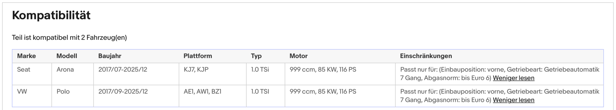 Katalysator für Seat Arona/Ibiza, VW Polo, 1.0 TSI, 85kW, Euro 6 - KatDoc