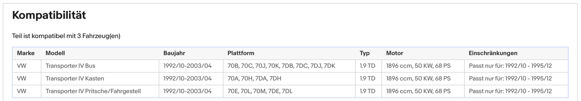 Katalysator für VW T4, 1.9 TD, 50kW, Euro 1&2 - KatDoc