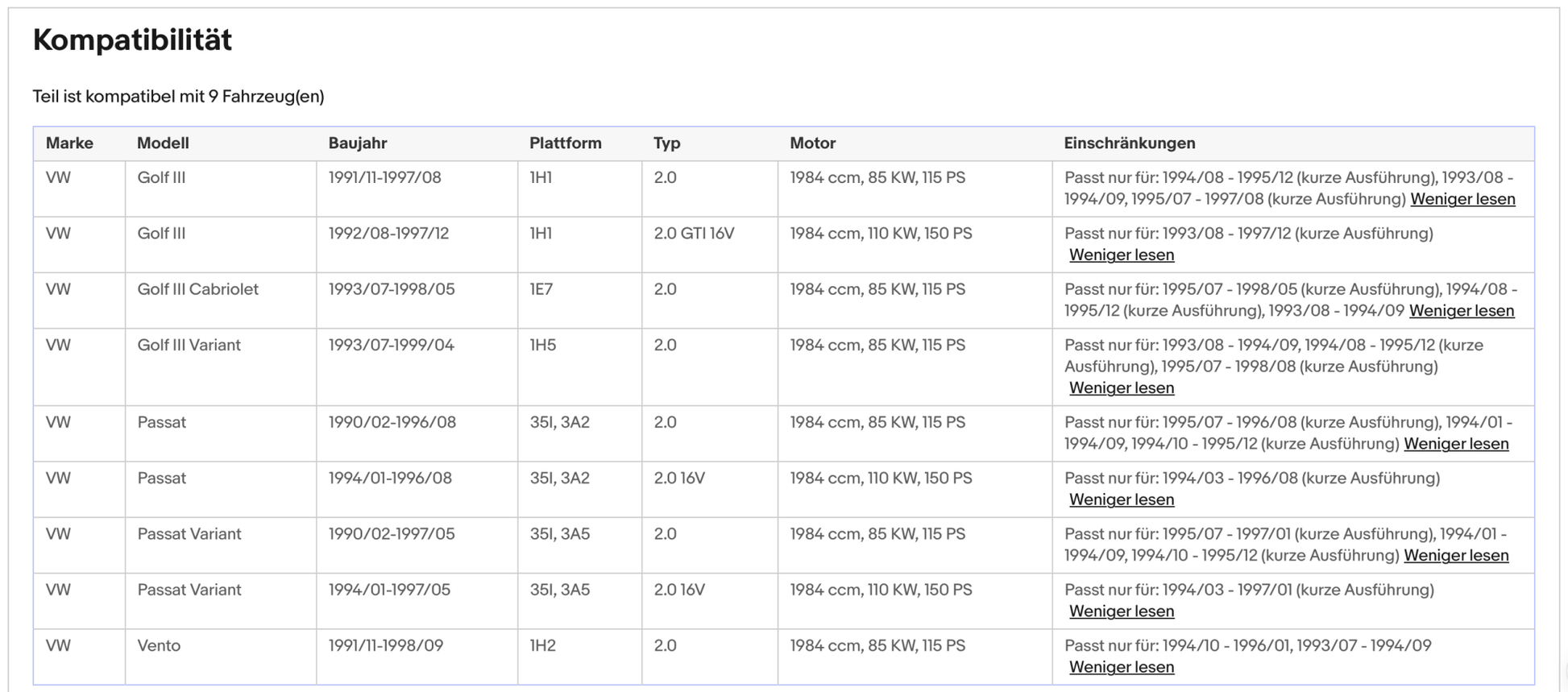 Katalysator für VW Golf 3/Passat B3/Vento, 2.0, 85/110kW, Euro 1&2 - KatDoc