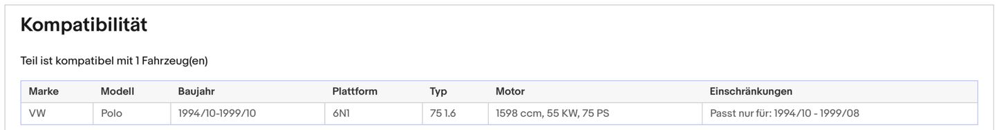 Katalysator für VW Polo (6N1), 1.6, 55kW, Euro 1&2 - KatDoc