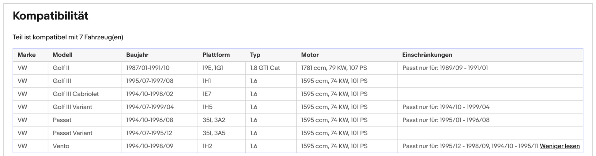 Katalysator für VW Golf 2/3,Passat B3/Vento, 1.6/1.8, 74/79kW, Euro 1&2 - KatDoc
